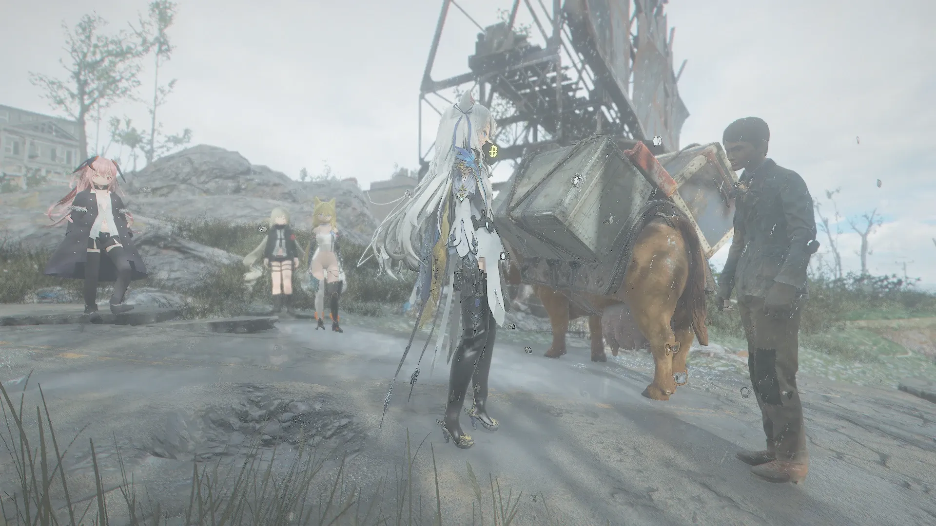 写真: 行商人とたまたま遭遇し、取引を持ちかけるSizryavkaと周囲を警戒する仲間達