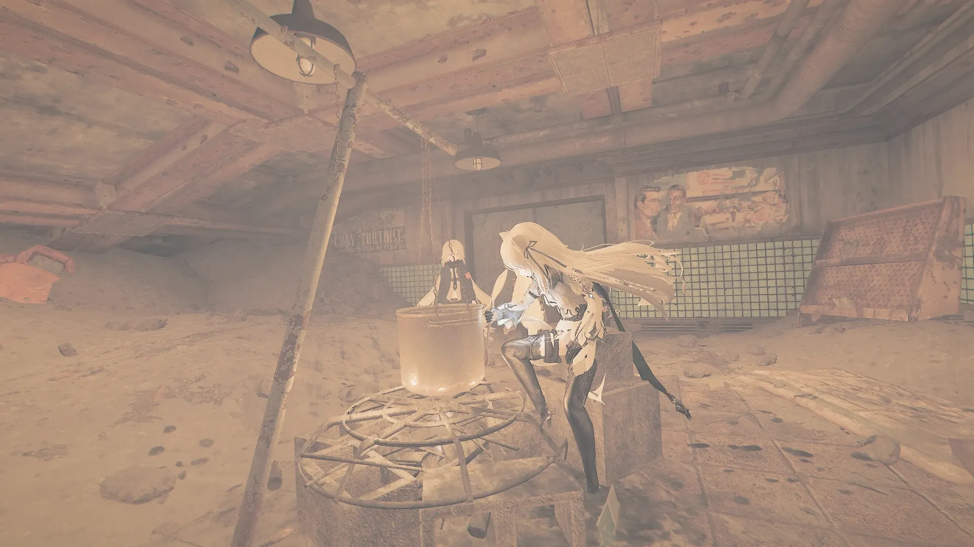 写真: 地下鉄廃墟内で見つけたまだ使える調理器具を使い、即席飯を調理するSizryavka