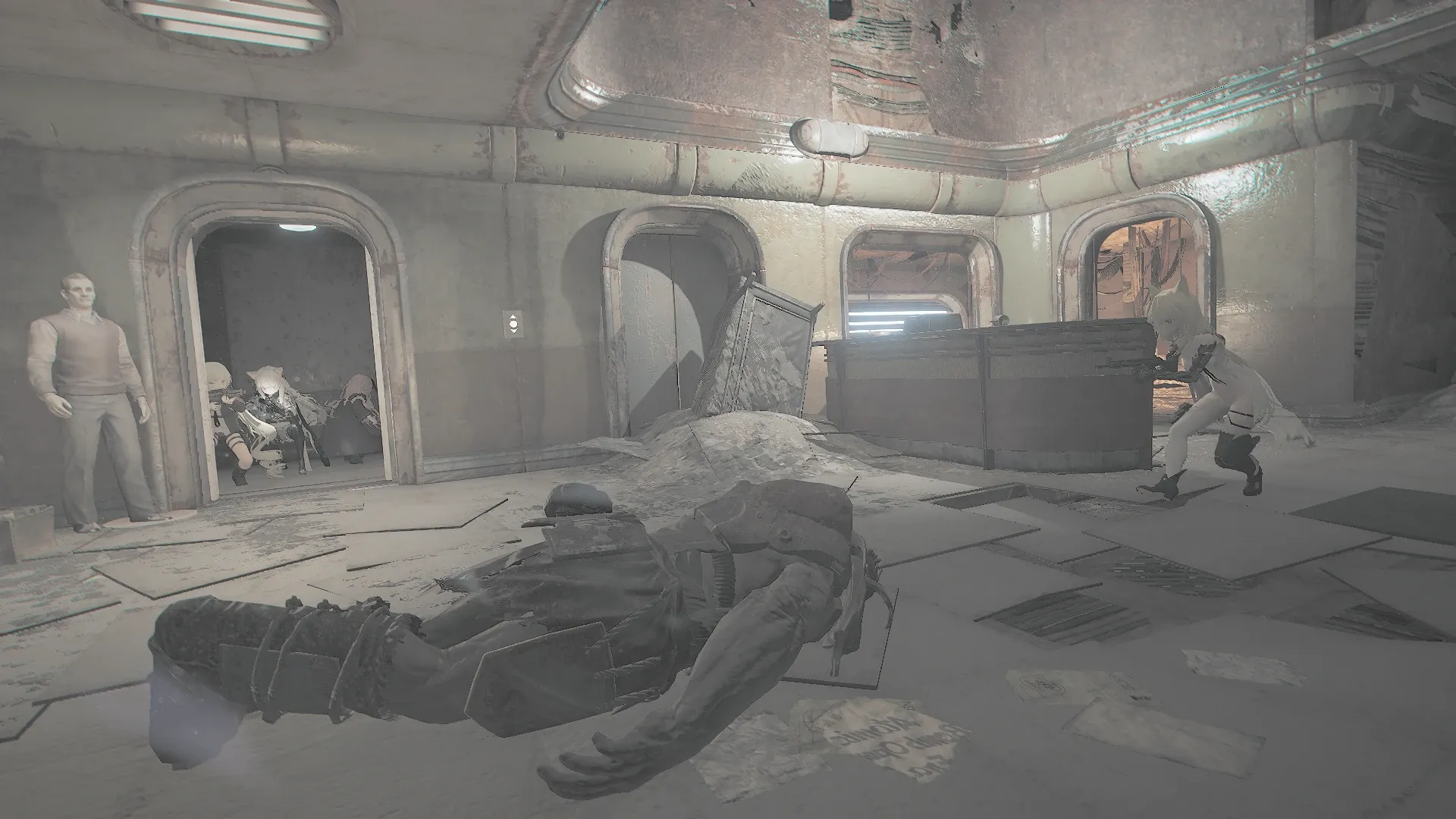 写真: 人質を救出するついでに物資を回収しようと建物に乗り込みに向かう人形達