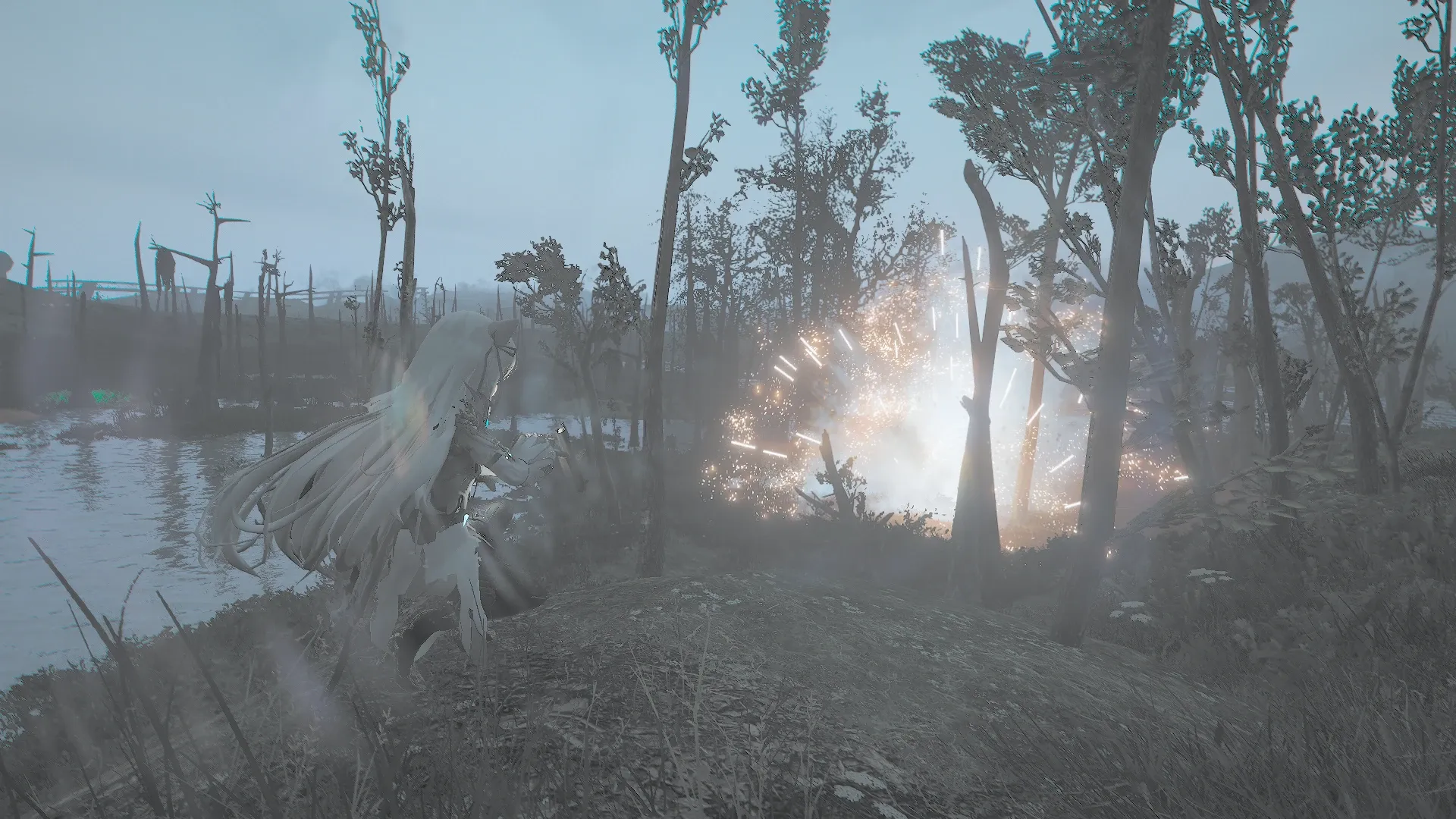 写真: 最近手に入れたグレネードランチャーを用いて集団を撃退していく