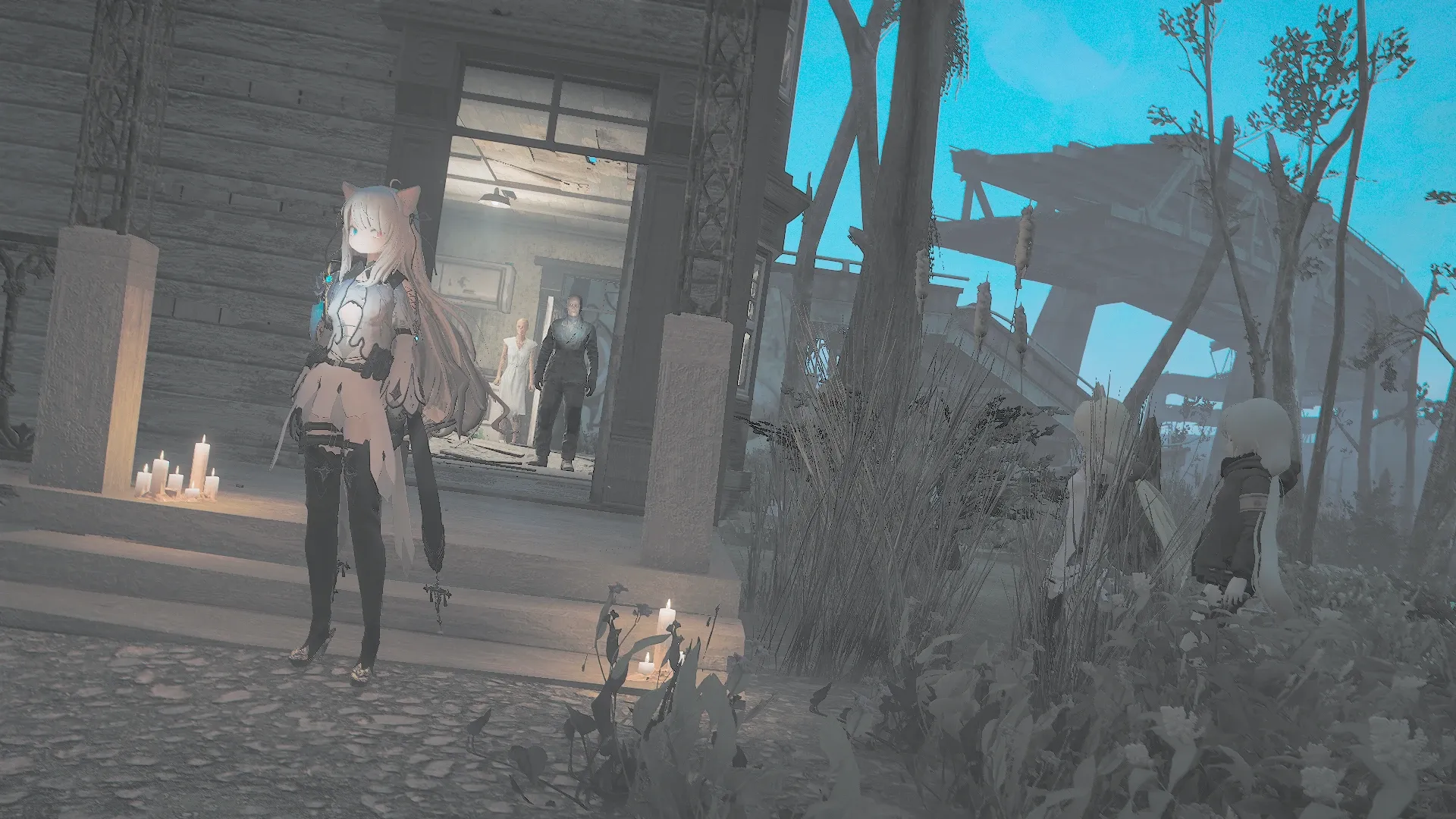 写真: ビリー一家が感謝を述べながら頭を下げる。「本当にありがとう!またいつでも寄ってくれ!」 片手を振り挨拶しながら、私はその場を去った。