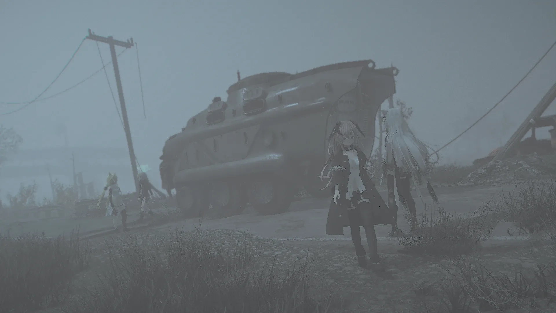 写真: Sizryavkaの眼の前には修理を終えた装甲車が佇む