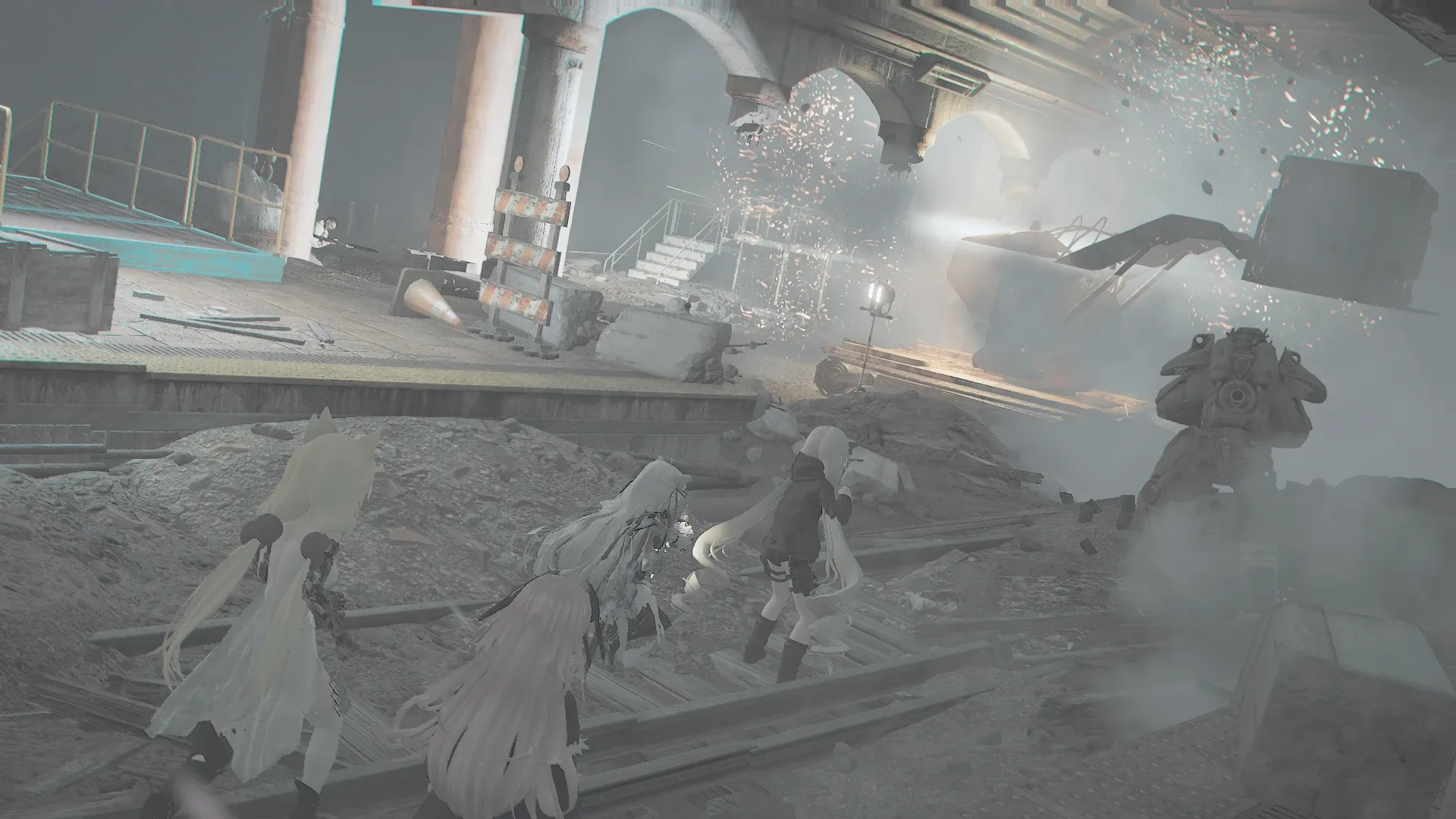 写真: 地下鉄廃墟内での激しい戦闘