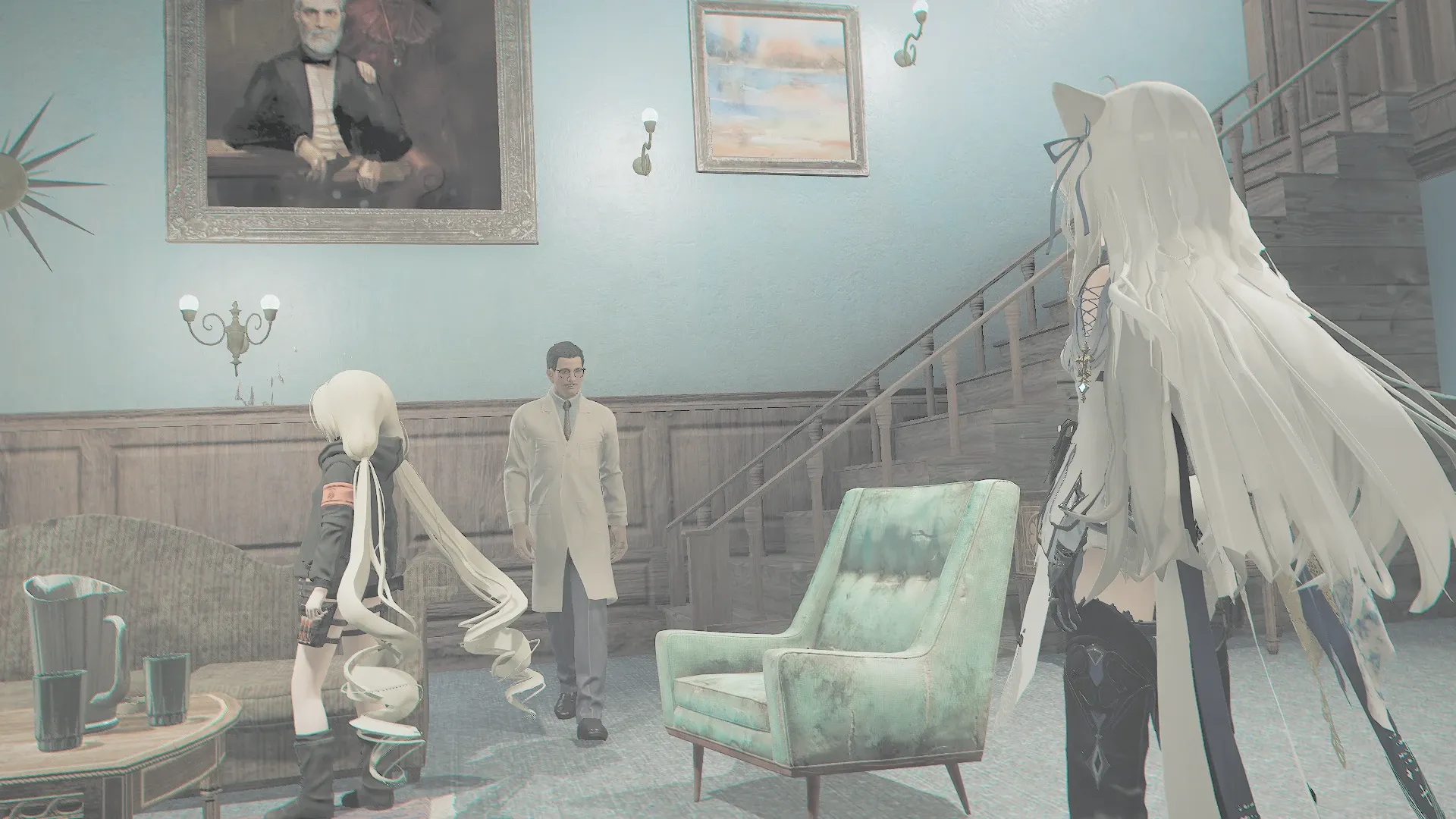 写真: まだ若く見える白衣を纏ったジャックカボットがSizryavkaへ向かってくる