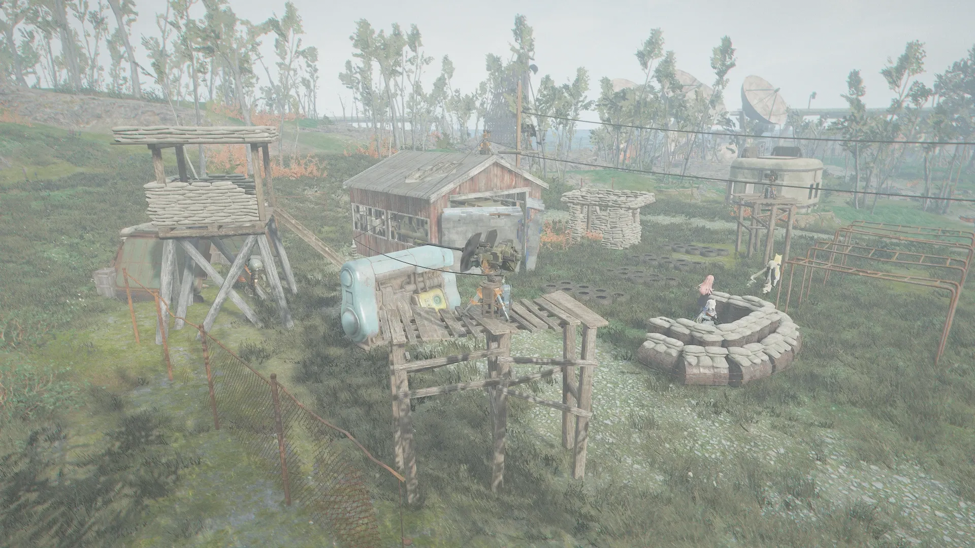 写真: 拠点を設営する人形達