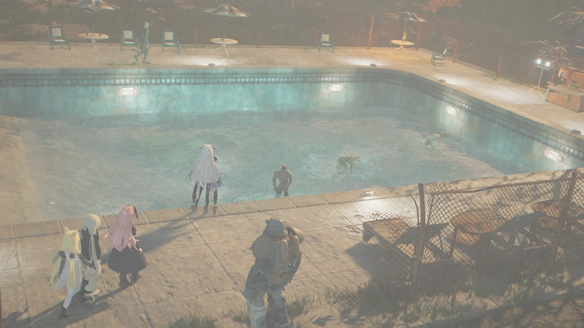 写真: グールが経営する農場、タールベリーと呼ばれる植物を元市営プールで育てているらしい。