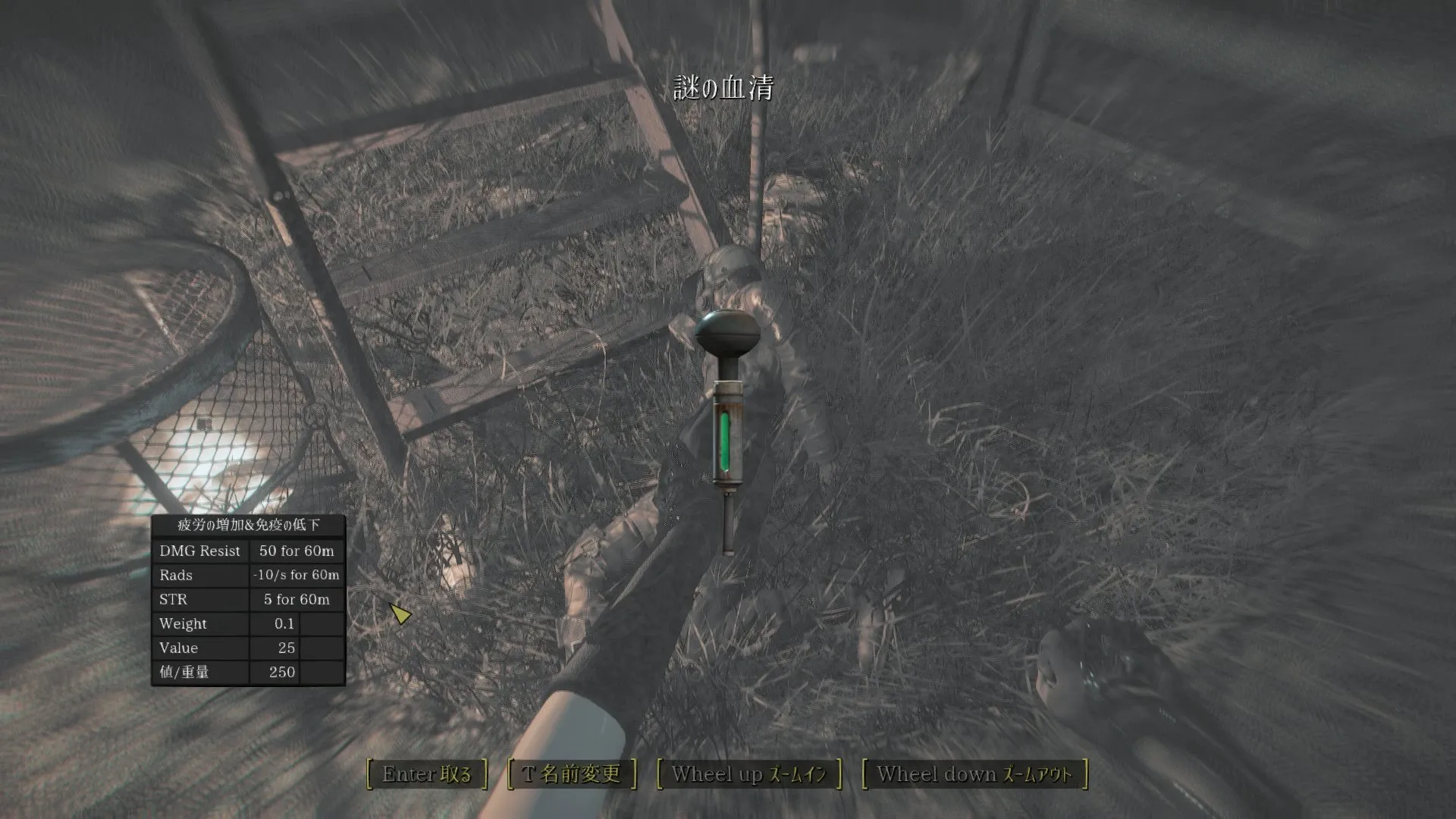 写真: 小包を拾い上げると、中から謎の血清が出てきたが、見なかった事にして小包の中に戻すSizryavka