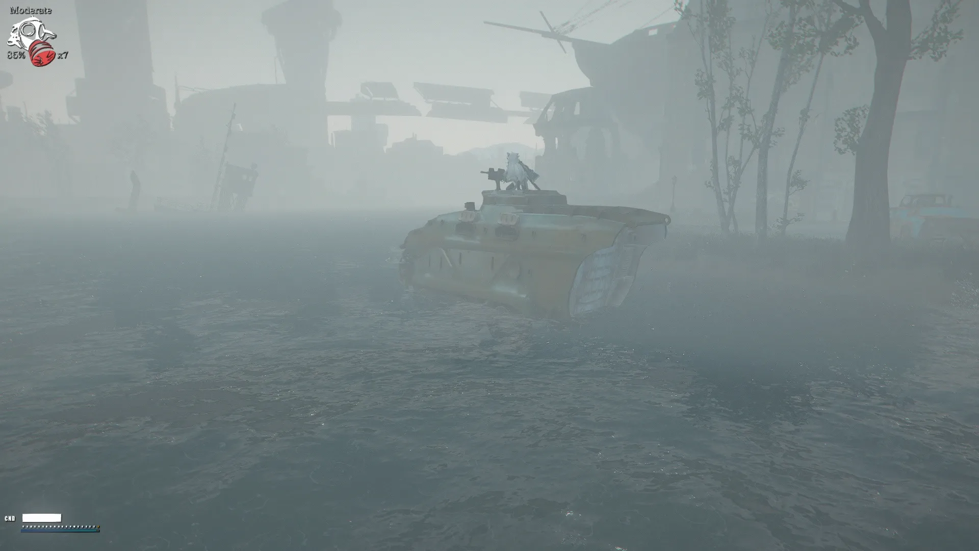 写真: 再びAPCで川を横断している