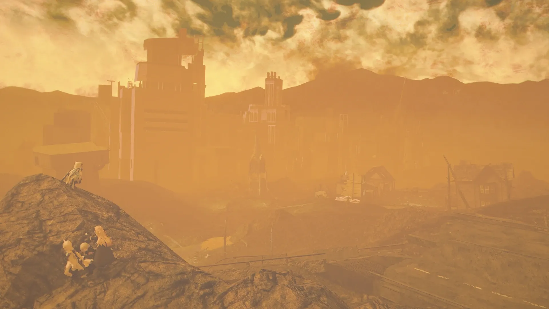 写真: 爆心地中央には、核攻撃を受けてもまだ耐えて残る中央市街地の残骸が広がっている。