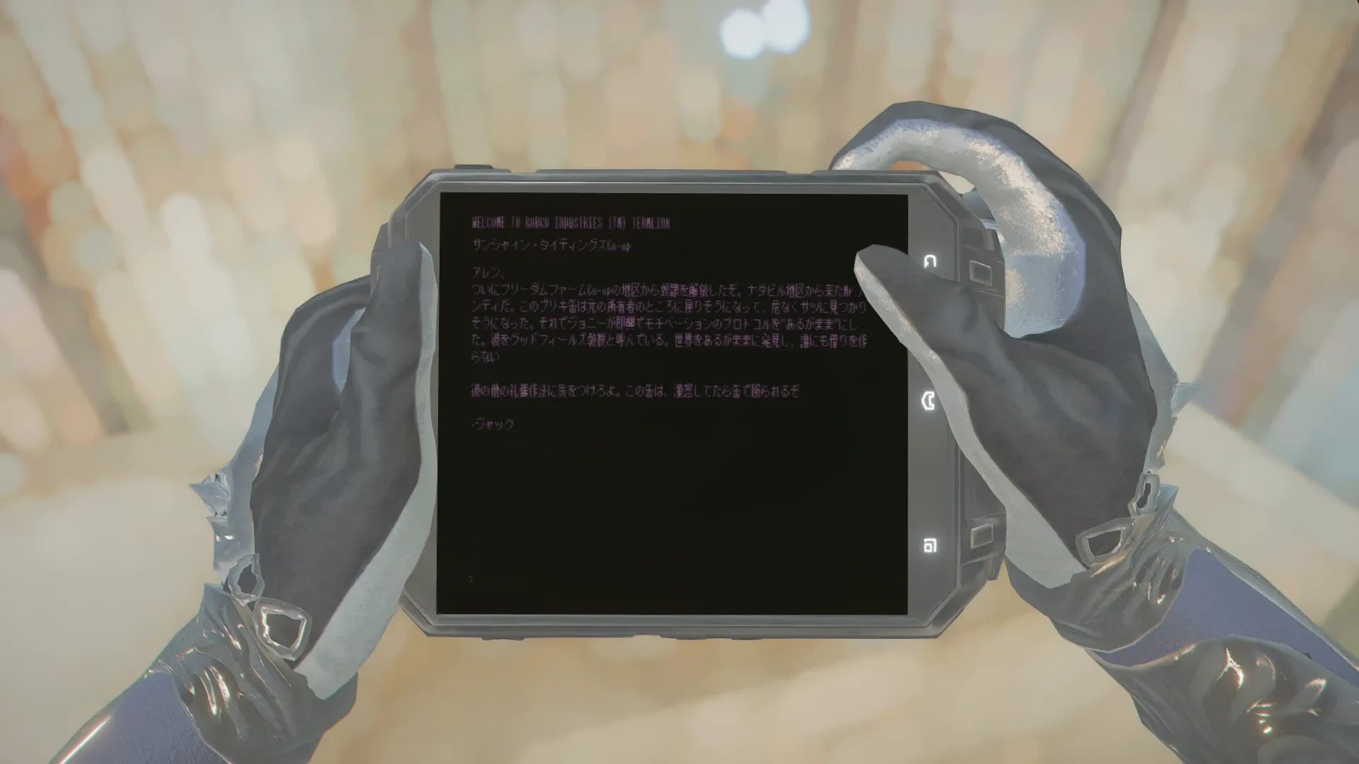 写真: ターミナルの記録。グッドフィールズ教授が作られた経緯が書かれている。