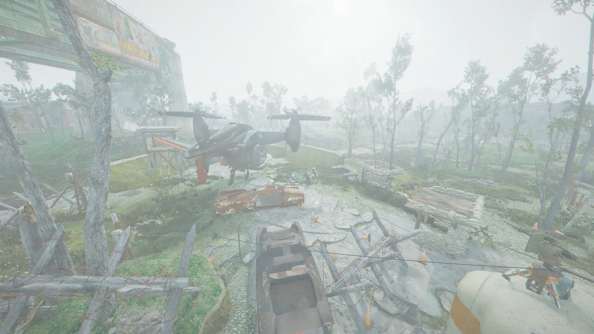 写真: 検問所の十字路に設営したSizryavka達の臨時拠点