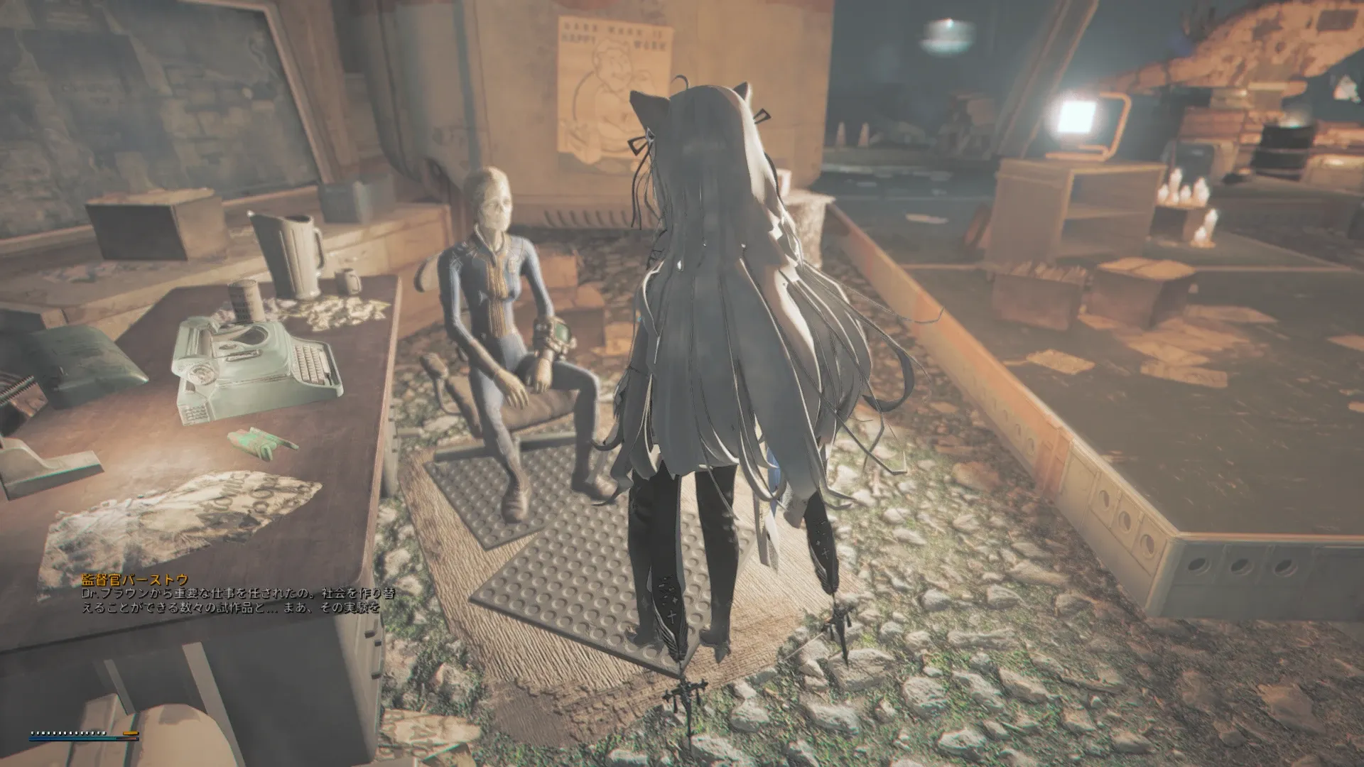 写真: 監督官バーストウ「Dr.ブラウンから重要な仕事を任されたの。社会を作り替える事が出来る数々の試作品と...まあ、その実験を」