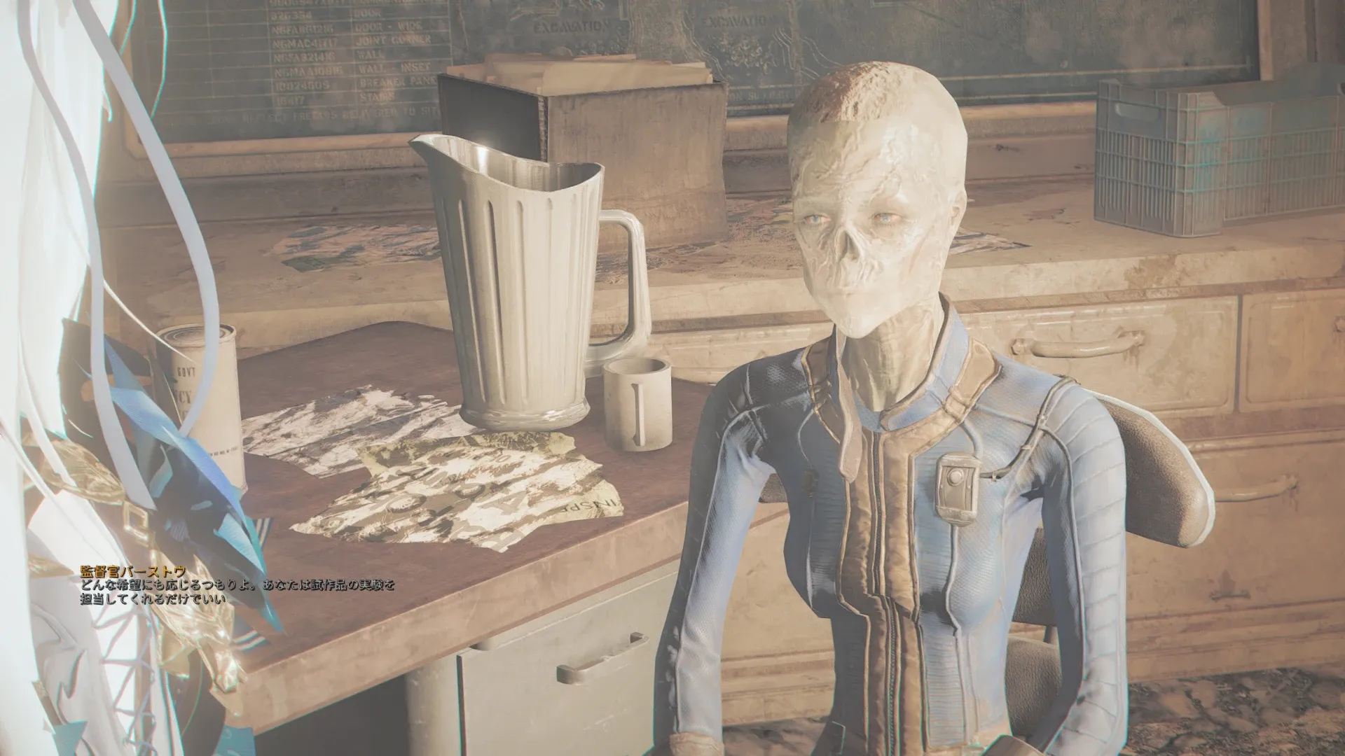 写真: 監督官バーストウ「どんな希望にも応じるつもりよ。あなたは試作品の実験を担当してくれるだけでいい。」