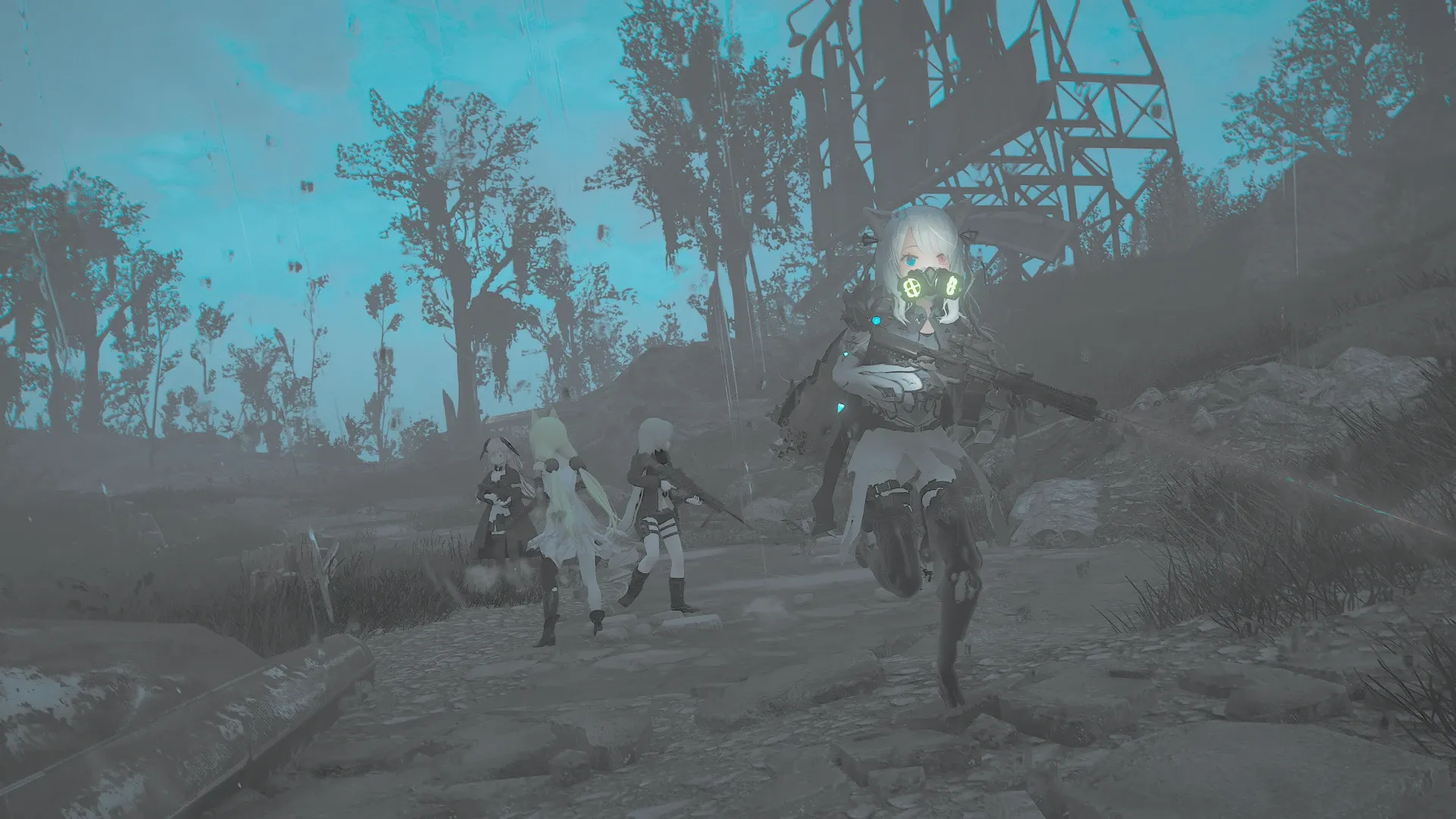 写真: 雨降る夜、取引ルートの下見は続く