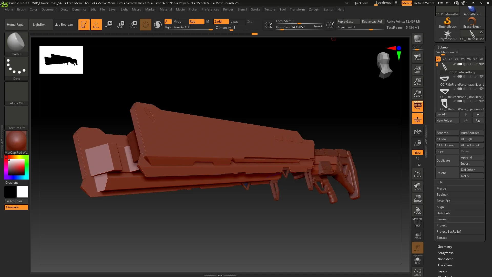 Zbrush上でのプレビュー 01